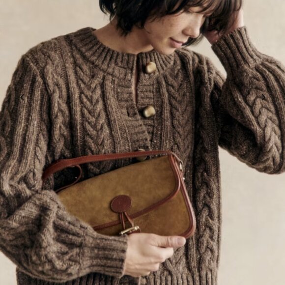 Sezane Andina Cardigan in Heather Brown, S - Picture 1 of 8